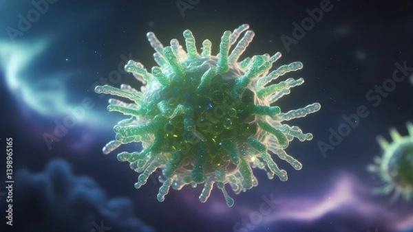 Obraz 3d render of Virus structure, abstract background