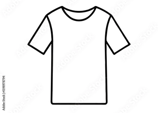 Fototapeta T-shirt design : A minimalist monochrome representation of a classic t-shirt, perfect for apparel design.