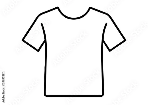 Fototapeta Minimalist Tee: A stark, outline of a classic short-sleeved tee, embodying timeless simplicity and versatility. 