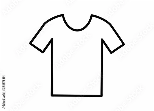 Fototapeta Simplicity in Apparel: A minimalistic illustration of a classic T-shirt, clean lines define the essential elements of casual wear for versatile use.