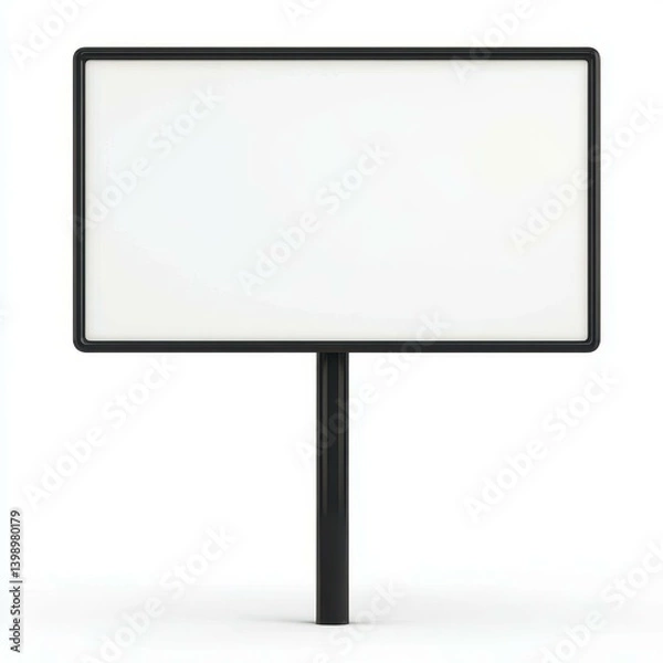 Fototapeta A vast empty white billboard stands proudly in the bustling city, ready to showcase your next big idea.