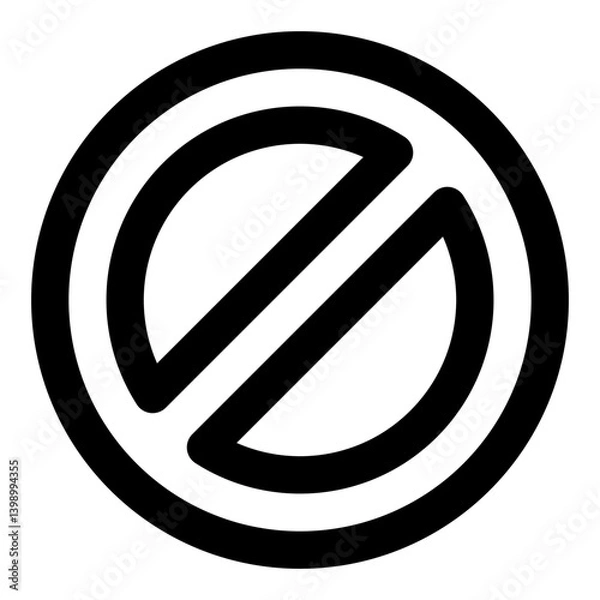 Obraz Disable icon, off, stop, block, UI, line