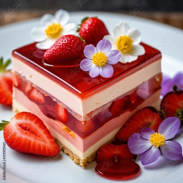 Obraz strawberry and chocolate cake