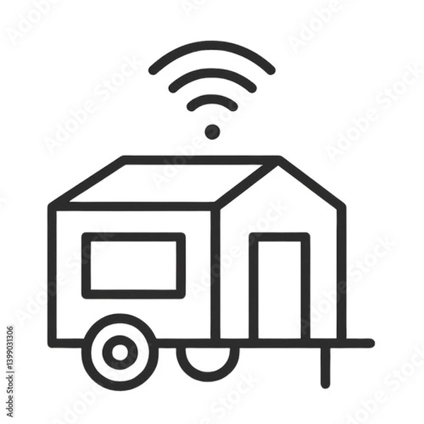 Fototapeta Digital Nomads Wireless Mobile Home Icon  