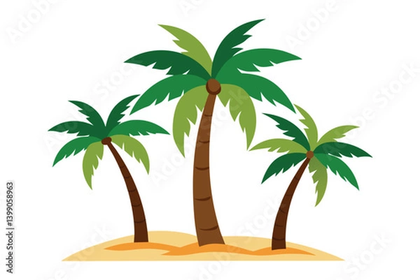 Fototapeta palm trees vector illustration white background 