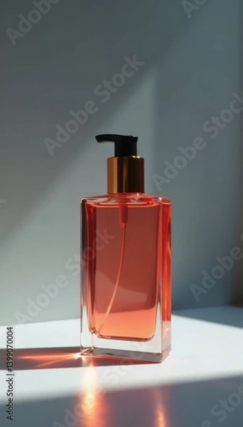 Fototapeta Elegant product against gray background with soft lighting and subtle shadows created by a nearby light source, electronics, contemporary