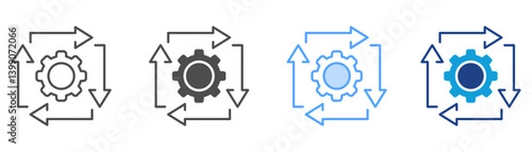 Obraz Workflow Icon Set Multiple Style Collection