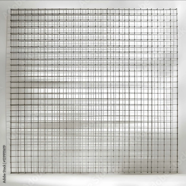 Fototapeta metal mesh wall frontal view white background