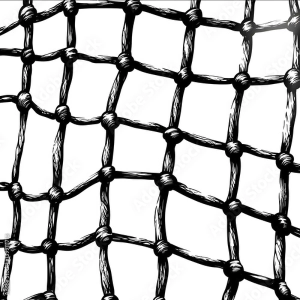 Fototapeta volleyball net black and white tattoo style pattern