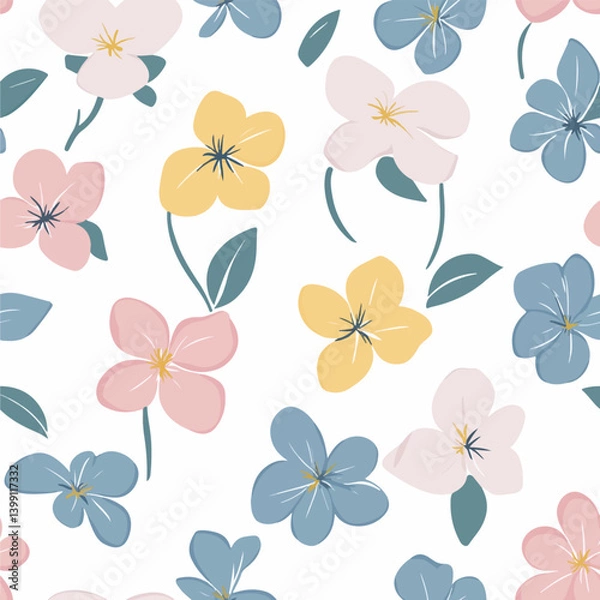 Fototapeta Wax begonia pattern.Exquisite vector floral patterns.
