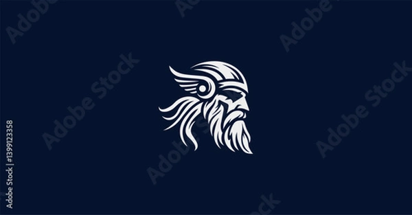 Obraz Nordic Mythology Head Logo