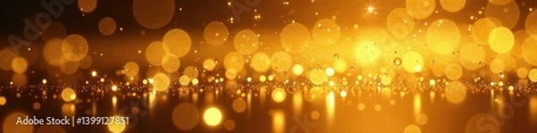 Obraz Sparkling light effects on a gold-colored mirror, shimmer, luxurious