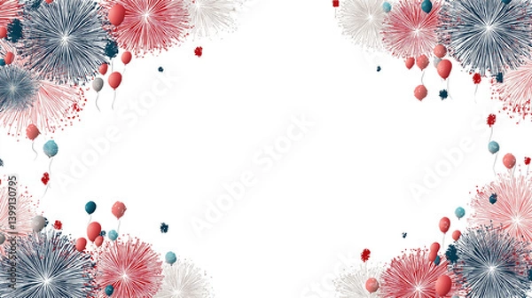 Fototapeta Creative Fourth of July Design with Minimalist Style