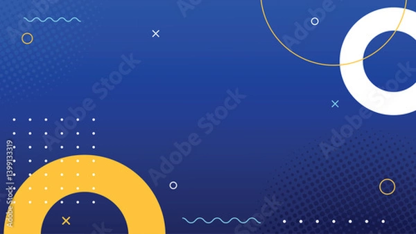 Fototapeta Modern and decorative geometric pattern banner with memphis effect