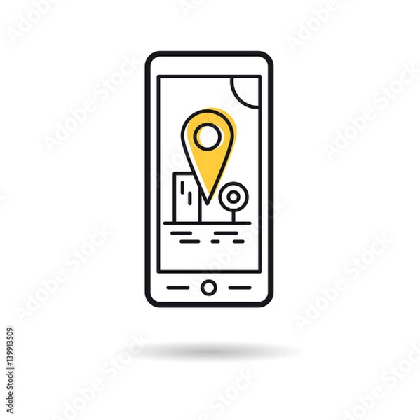 Obraz Line icon - web navigation on touch screen