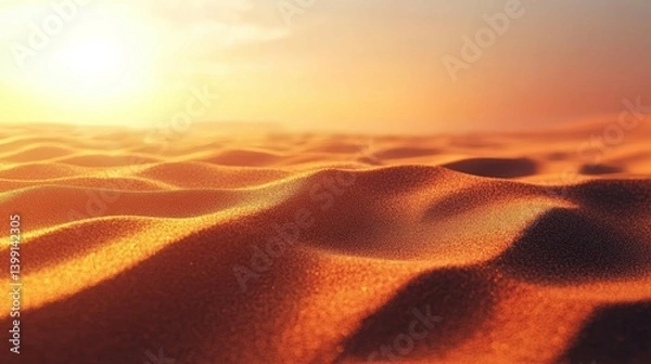 Obraz Sand Dunes Landscape with Warm Golden Sunset Light and Wavy Texture