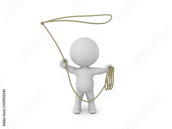 Fototapeta 3D Character with lasso