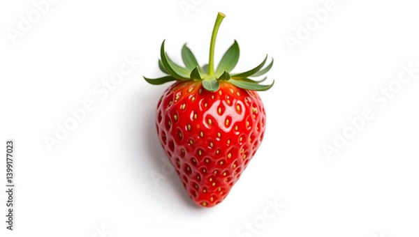 Fototapeta Close-Up of Ripe Strawberry Isolated on White Surface