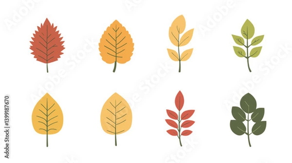 Fototapeta Minimalist Leaf Icon Vector Graphic Design