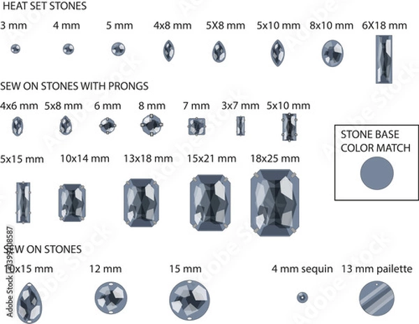 Obraz Fashion Design Vector Rhinestone and heat set stones Library