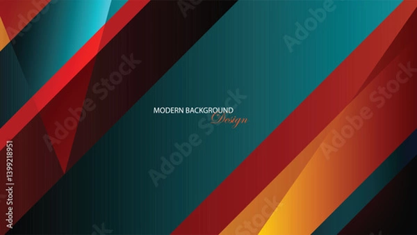 Fototapeta Modern background design with color gradation. Red and blue geometric background. Suit for banner, backdrop, invitation, brochure, poster, card, invitation, etc