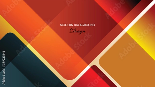 Fototapeta Modern background design with color gradation. Red and blue geometric background. Suit for banner, backdrop, invitation, brochure, poster, card, invitation, etc