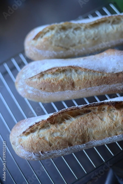 Fototapeta Baking homemade baguette is a relaxing time for me.