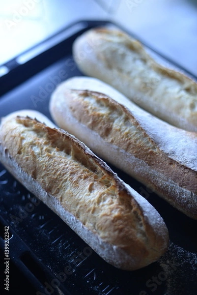 Fototapeta Baking homemade baguette is a relaxing time for me.