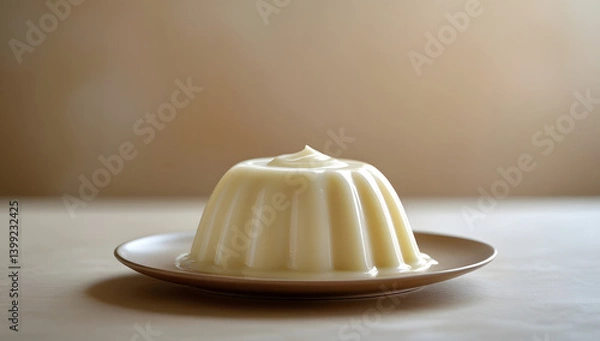 Obraz tasty creamy pudding isolated on beige background