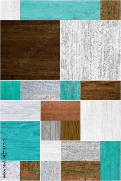 Obraz Seamless abstract pattern decorative wood textured geometric mosaic background design.	
