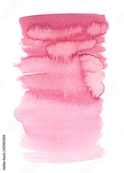 Obraz Pink backdrop vertical gradient painted in watercolor on clean white background