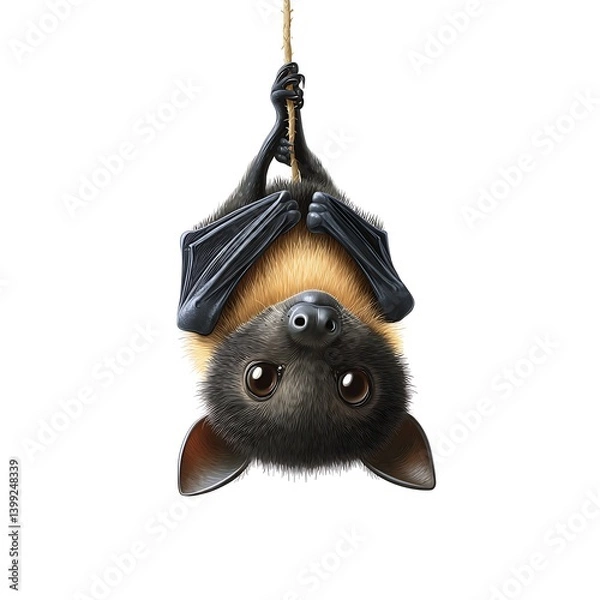 Obraz Small flying fox pup cartoon