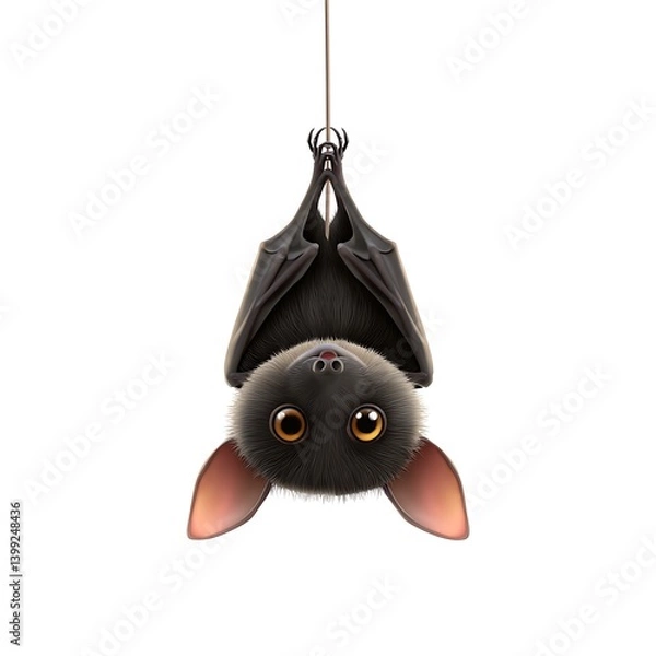 Obraz Cartoon fruit bat sleeping position