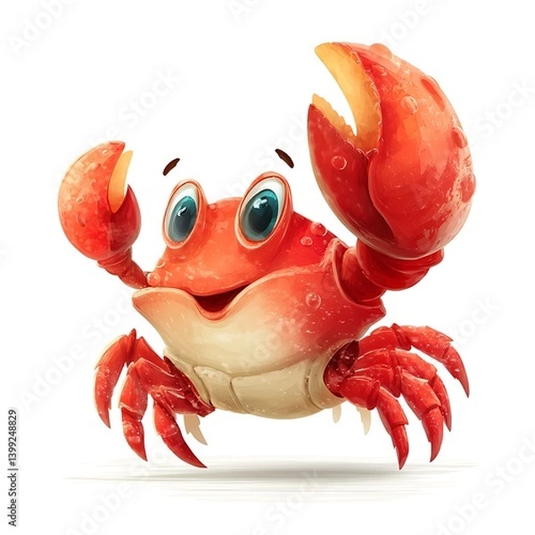 Obraz Tiny crab waving claw cartoon