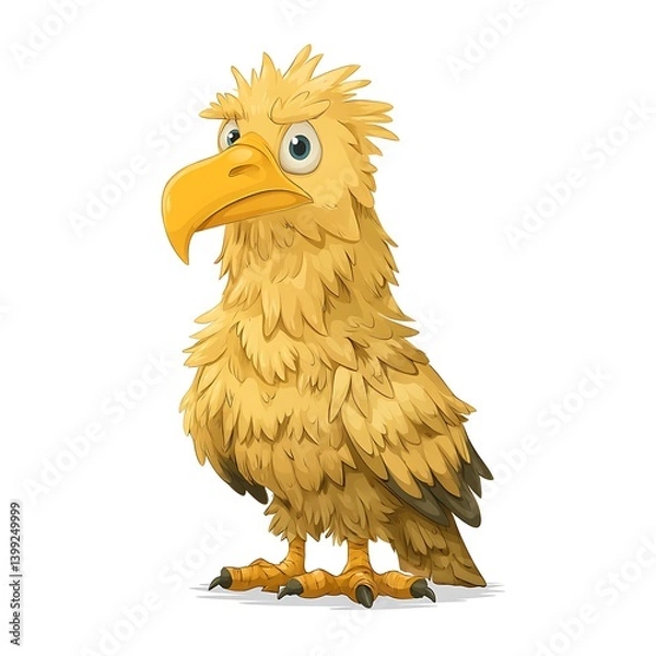 Obraz Baby eagle learning to fly cartoon