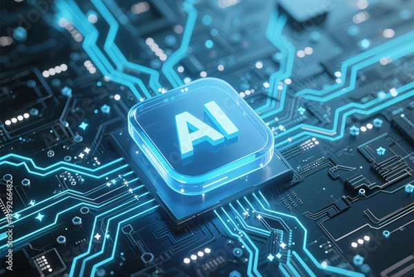 Obraz AI circuit background
