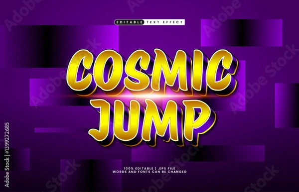 Fototapeta cosmic jump editable text effect with a cosmic and galaxy text effect