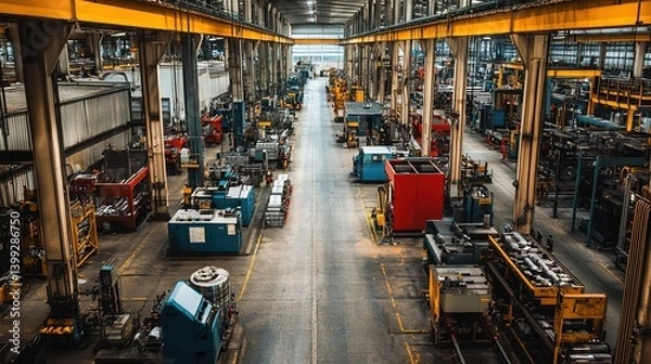 Fototapeta A well-organized factory floor maximizing efficiency and output.