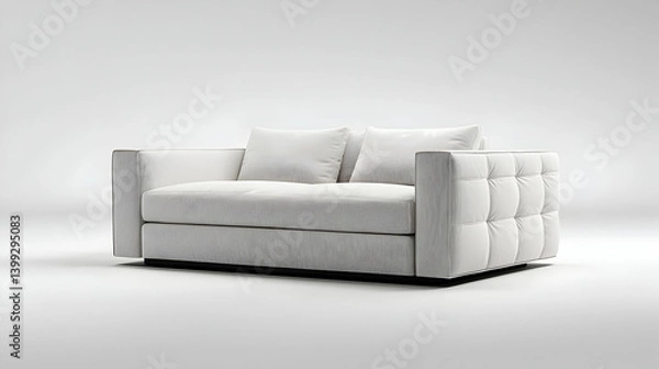Obraz Modern White Sofa with Gray Pattern