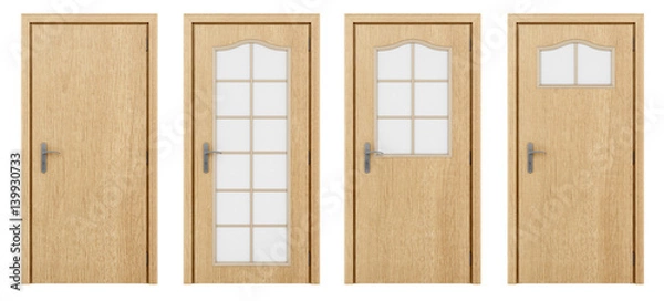Obraz wooden door isolated on white background