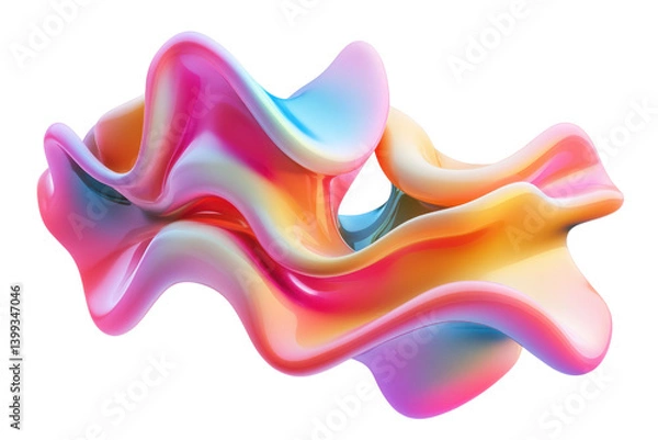 Fototapeta Vibrant Colorful Fluid Abstract 3D shape