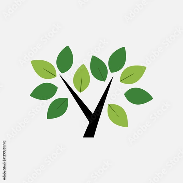 Obraz Young sprout with three leaves icon representing growth and sustainability