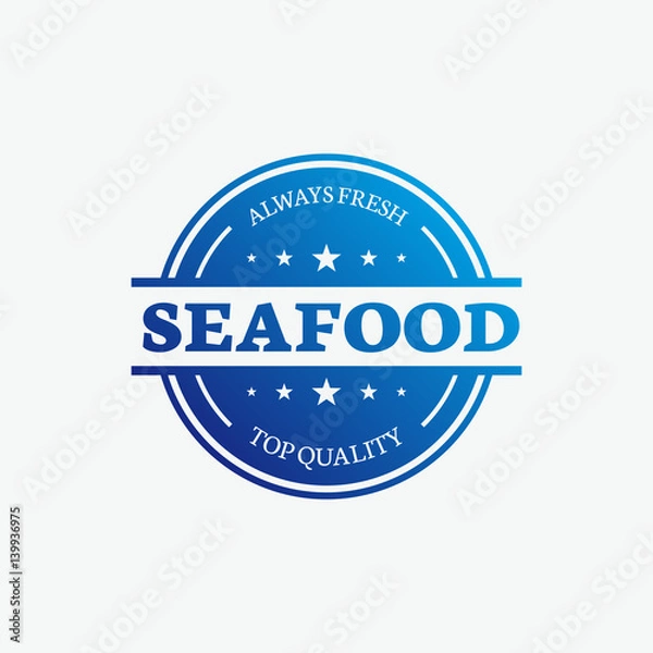 Obraz Seafood Fish Label
