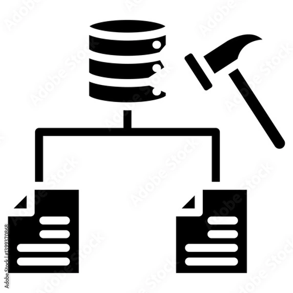 Fototapeta Data Mining glyph icon