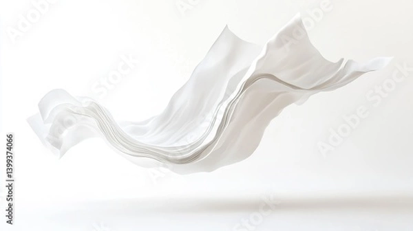 Fototapeta A pristine white paper document gracefully ascends