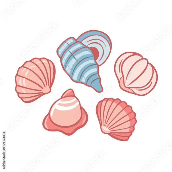 Fototapeta seashells icon, seashells vector illustration-simple illustration of seashells, perfect for seashells logos and icons