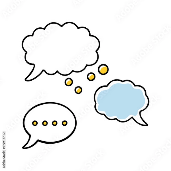 Fototapeta speech and thought bubbles icon, speech and thought bubbles vector illustration-simple illustration of speech and thought bubbles, perfect for speech and thought bubbles logos and icons