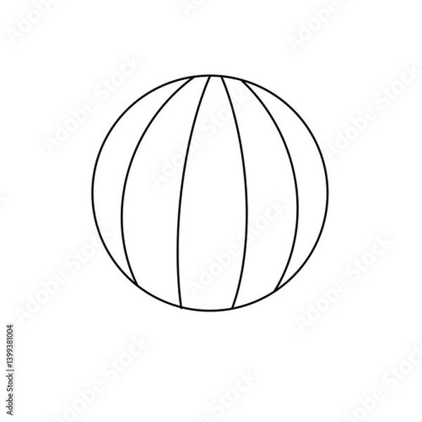 Fototapeta A white and black drawing of a ball
