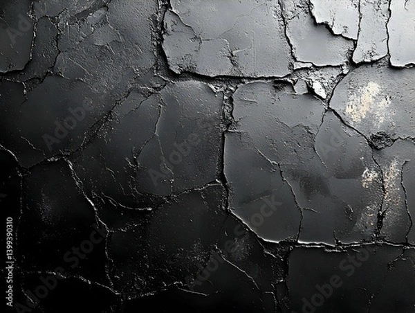 Fototapeta Dark Cracked Texture Abstract Background