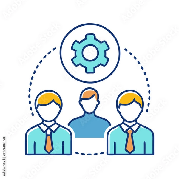Fototapeta team work icon, team work vector illustration-simple illustration of team work, perfect for team work logos and icons